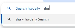 searching from the title bar