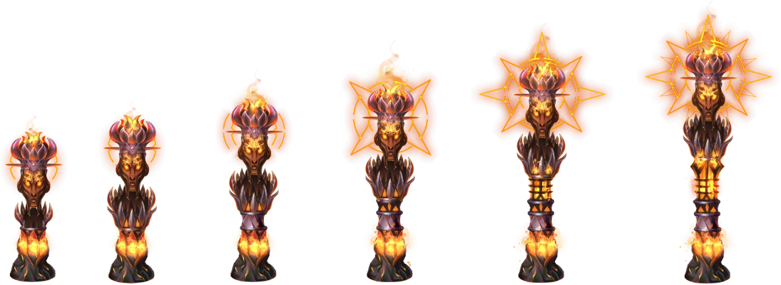 fire totem at each evolution rank